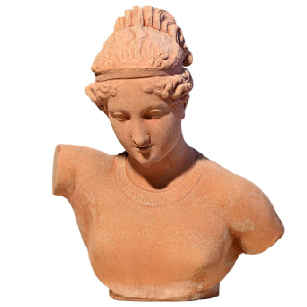 Buste classique de Hébé en terre cuite d’Impruneta – d’après Antonio Canova